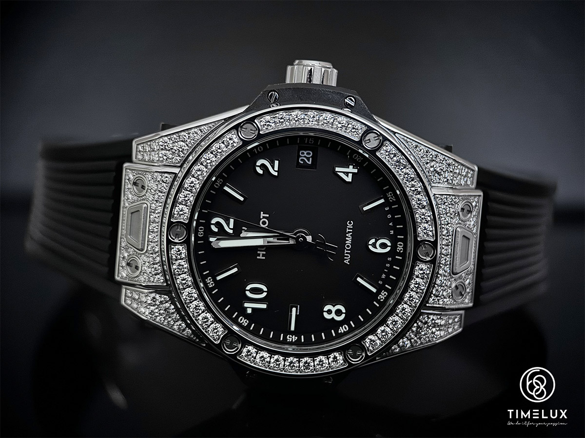 Hublot BigBang OneClick Steel Black Full Genuine Diamond Automaitc 39mm 